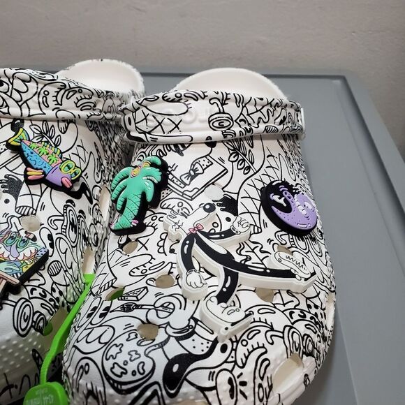 Crocs Classic Clog Steven Harrington Collage Art 9 M/ 11 W 208145-103 Whi… - Picture 9 of 13